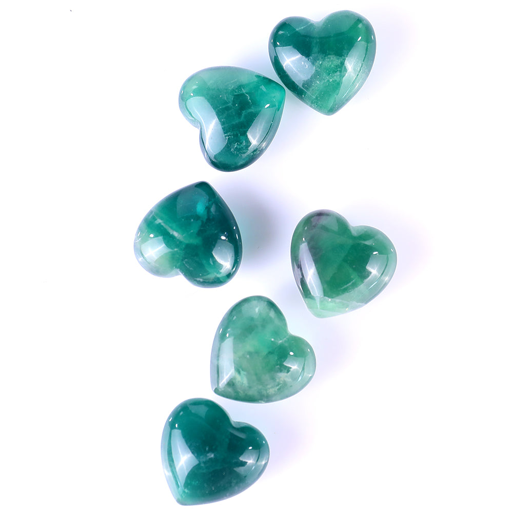 0.8" Fluorite Hand Carved Crystal Heart crysvibe