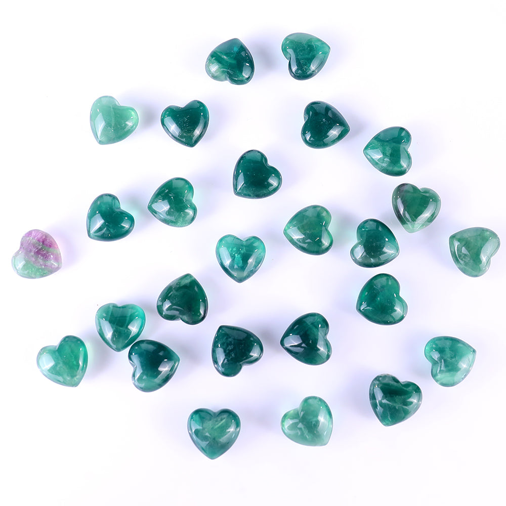 0.8" Fluorite Hand Carved Crystal Heart crysvibe