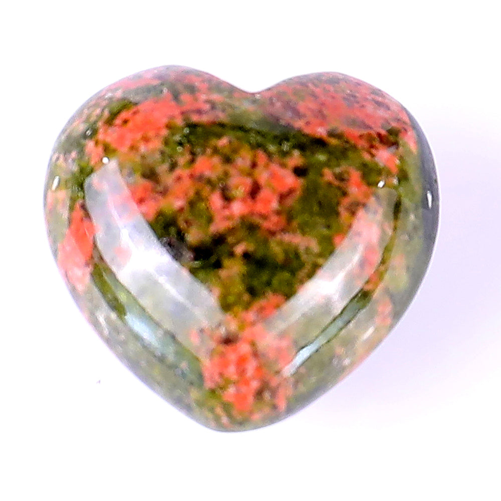 0.8" Pink and Green Unakite Hand Carved Crystal Heart crysvibe