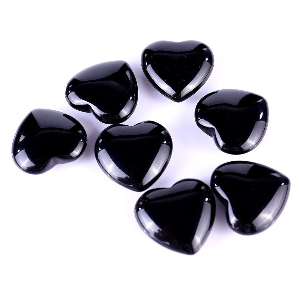 1.2" Black Obsidian Hand Carved Crystal Heart crysvibe