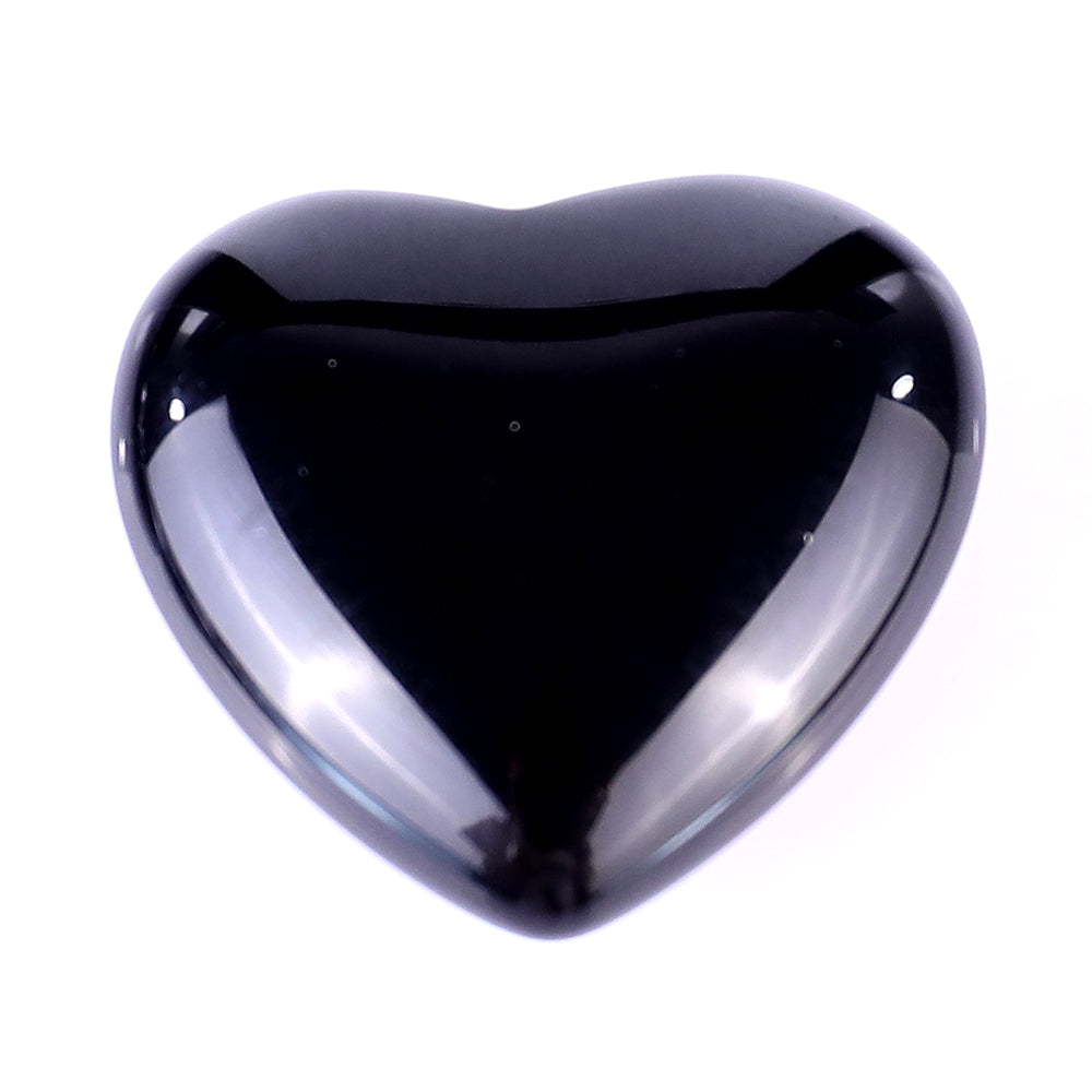 1.2" Black Obsidian Hand Carved Crystal Heart crysvibe