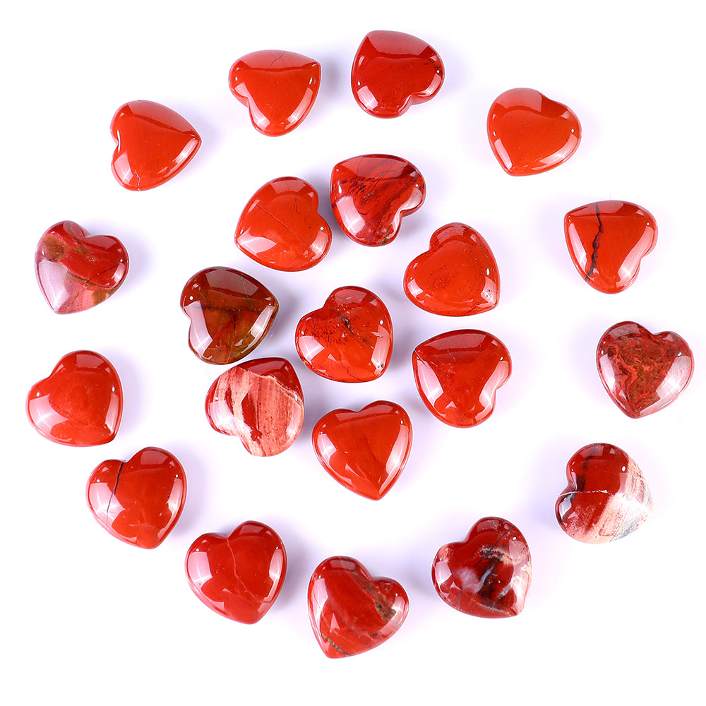 1.2" Red Jasper Hand Carved Crystal Heart crysvibe