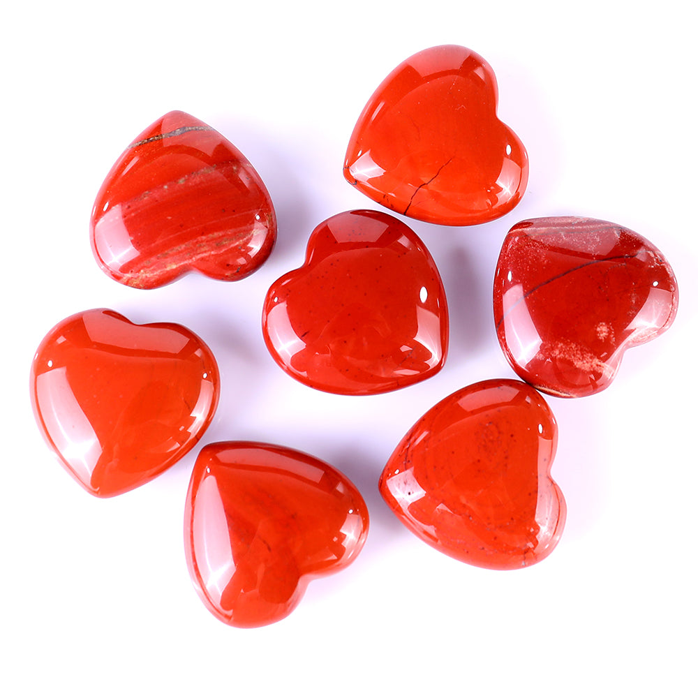 1.2" Red Jasper Hand Carved Crystal Heart crysvibe