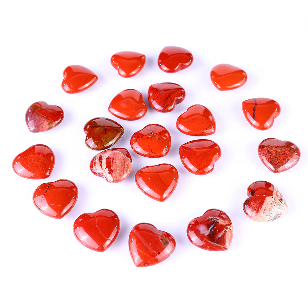 1.2" Red Jasper Hand Carved Crystal Heart crysvibe