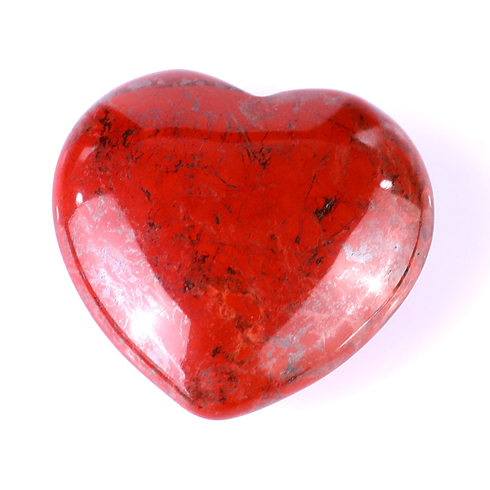 1.2" Red Jasper Hand Carved Crystal Heart crysvibe