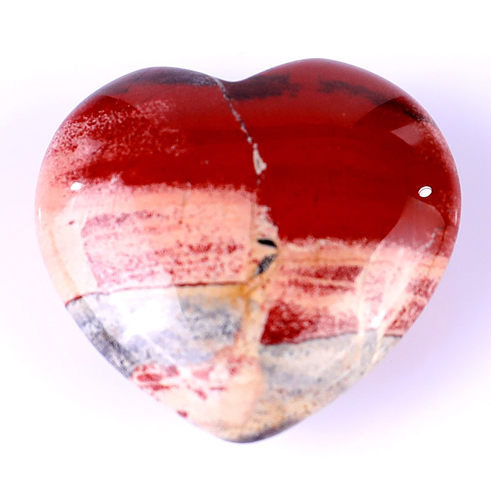 1.2" Red Jasper Hand Carved Crystal Heart crysvibe