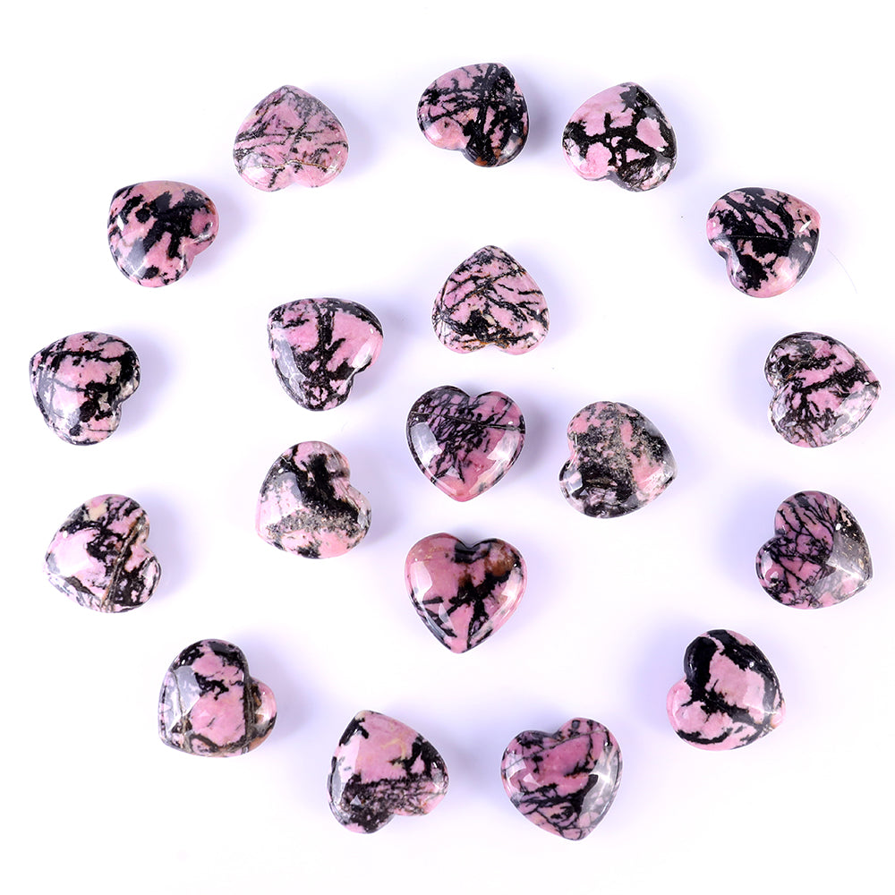 1.2" Rhodonite Hand Carved Crystal Heart crysvibe