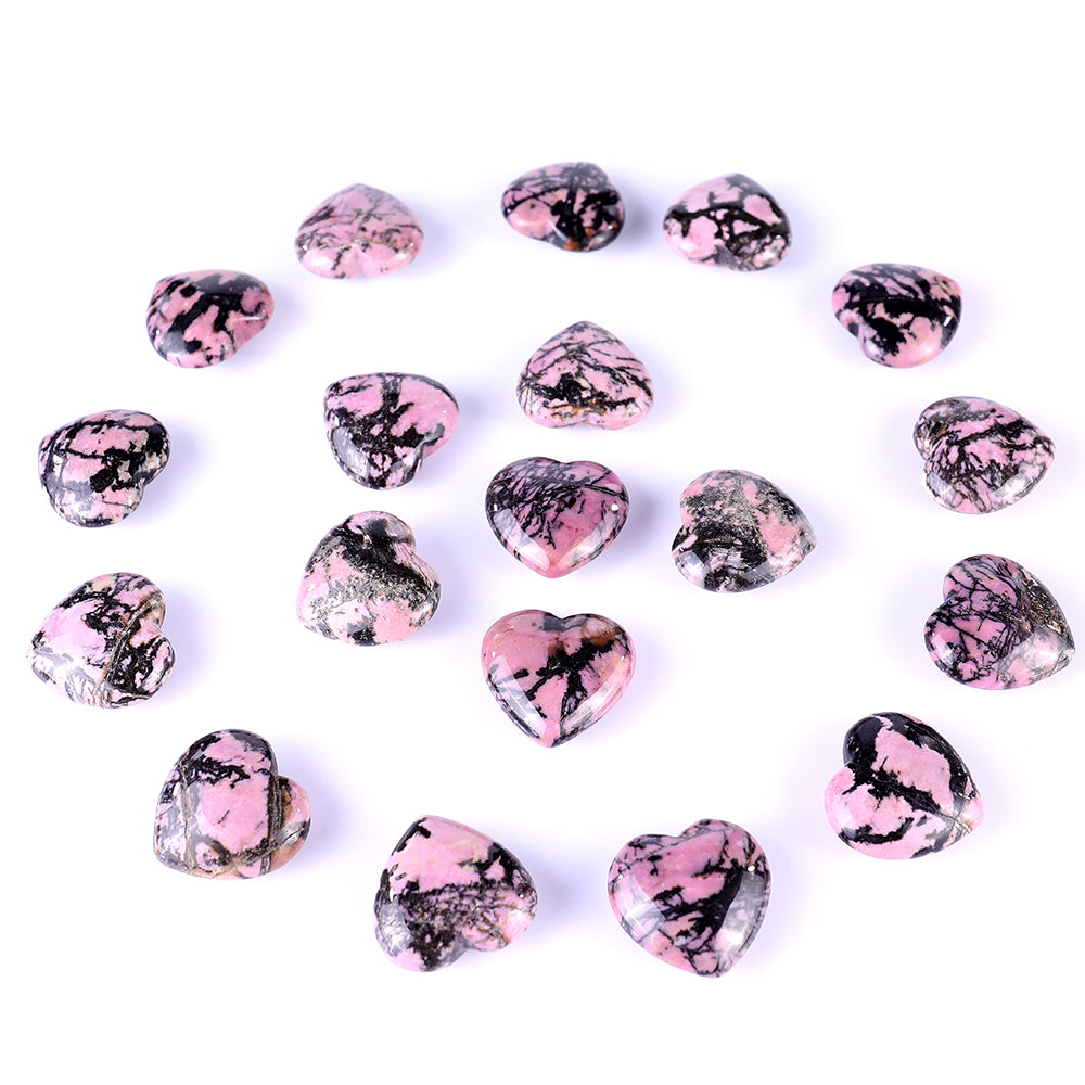 1.2" Rhodonite Hand Carved Crystal Heart crysvibe