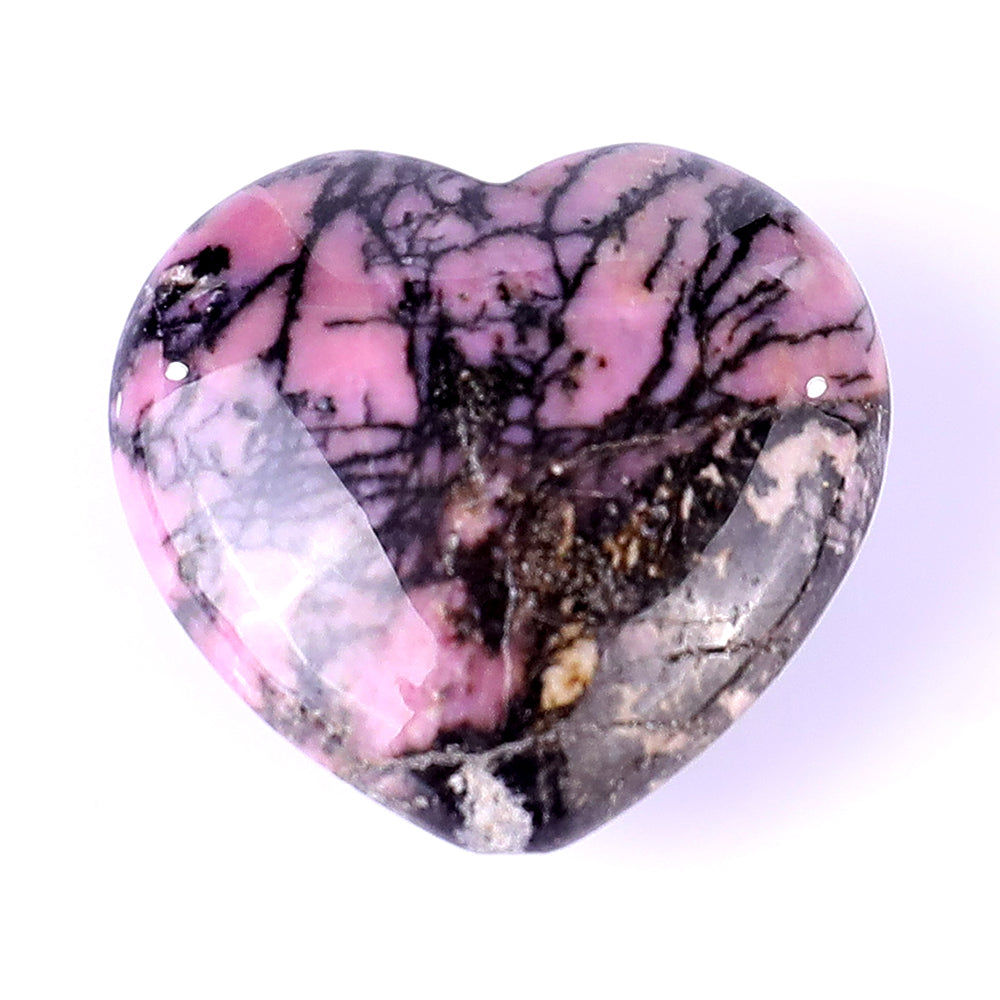 1.2" Rhodonite Hand Carved Crystal Heart crysvibe