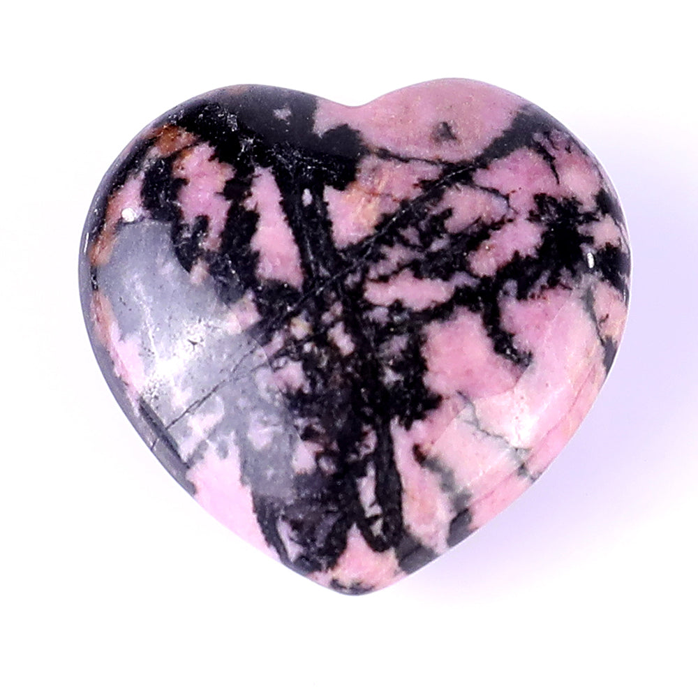 1.2" Rhodonite Hand Carved Crystal Heart crysvibe