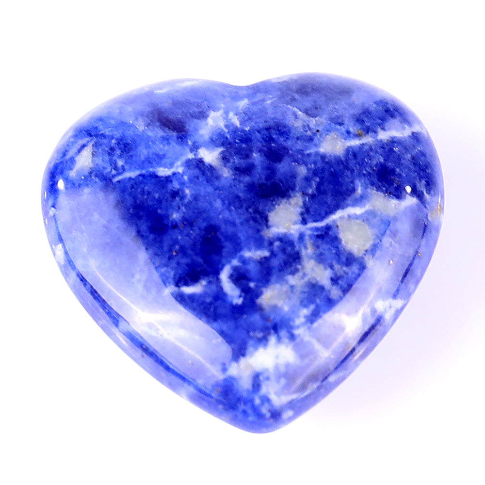 1.2" Sodalite Hand Carved Crystal Heart crysvibe