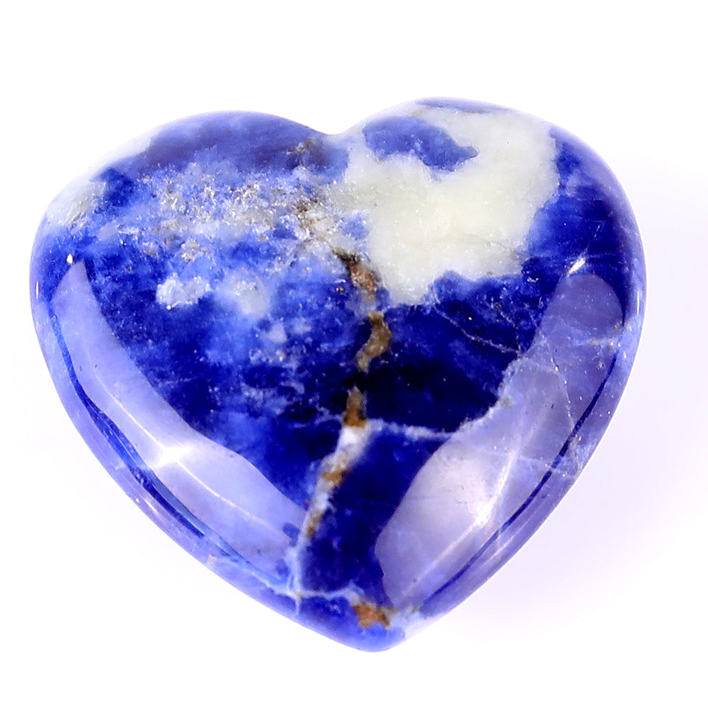 1.2" Sodalite Hand Carved Crystal Heart crysvibe