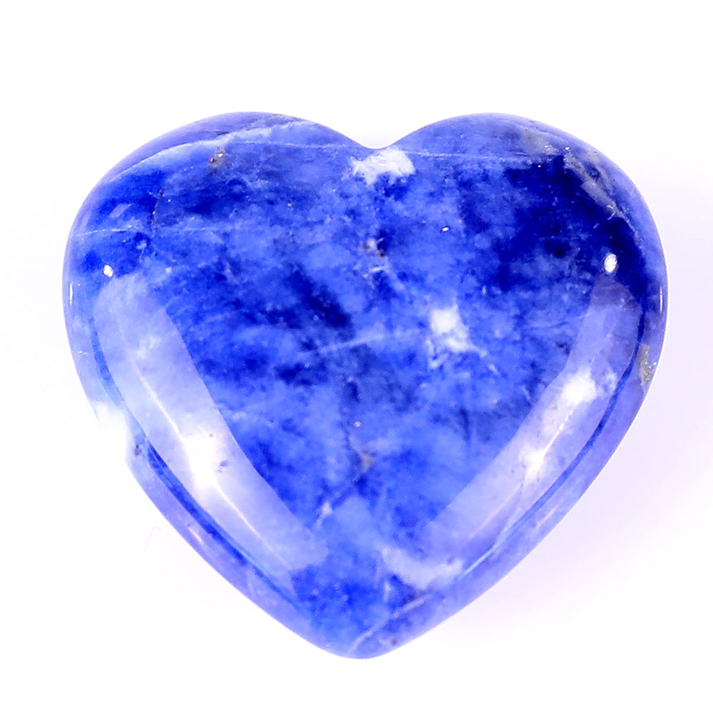 1.2" Sodalite Hand Carved Crystal Heart crysvibe