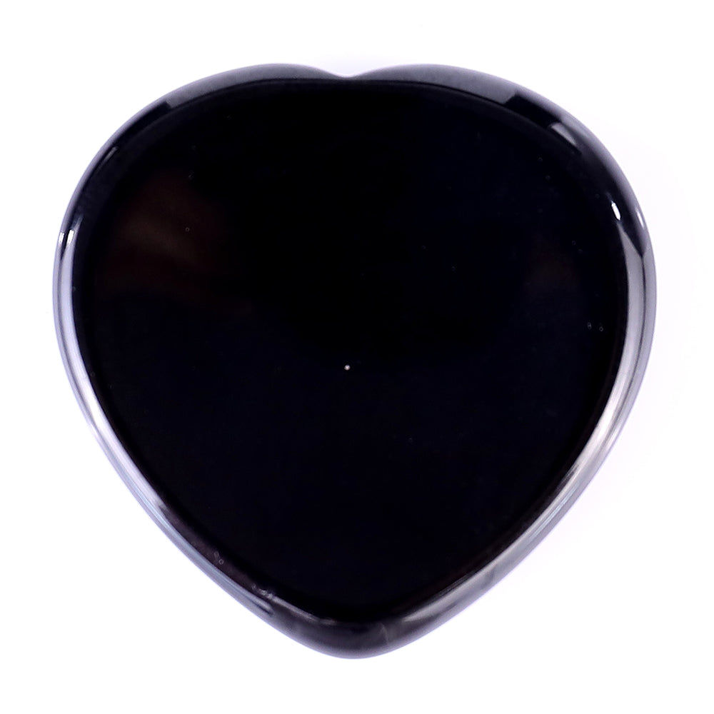 1.5" Black Obsidian Hand Carved Crystal Worry Stone,Massage Tool crysvibe