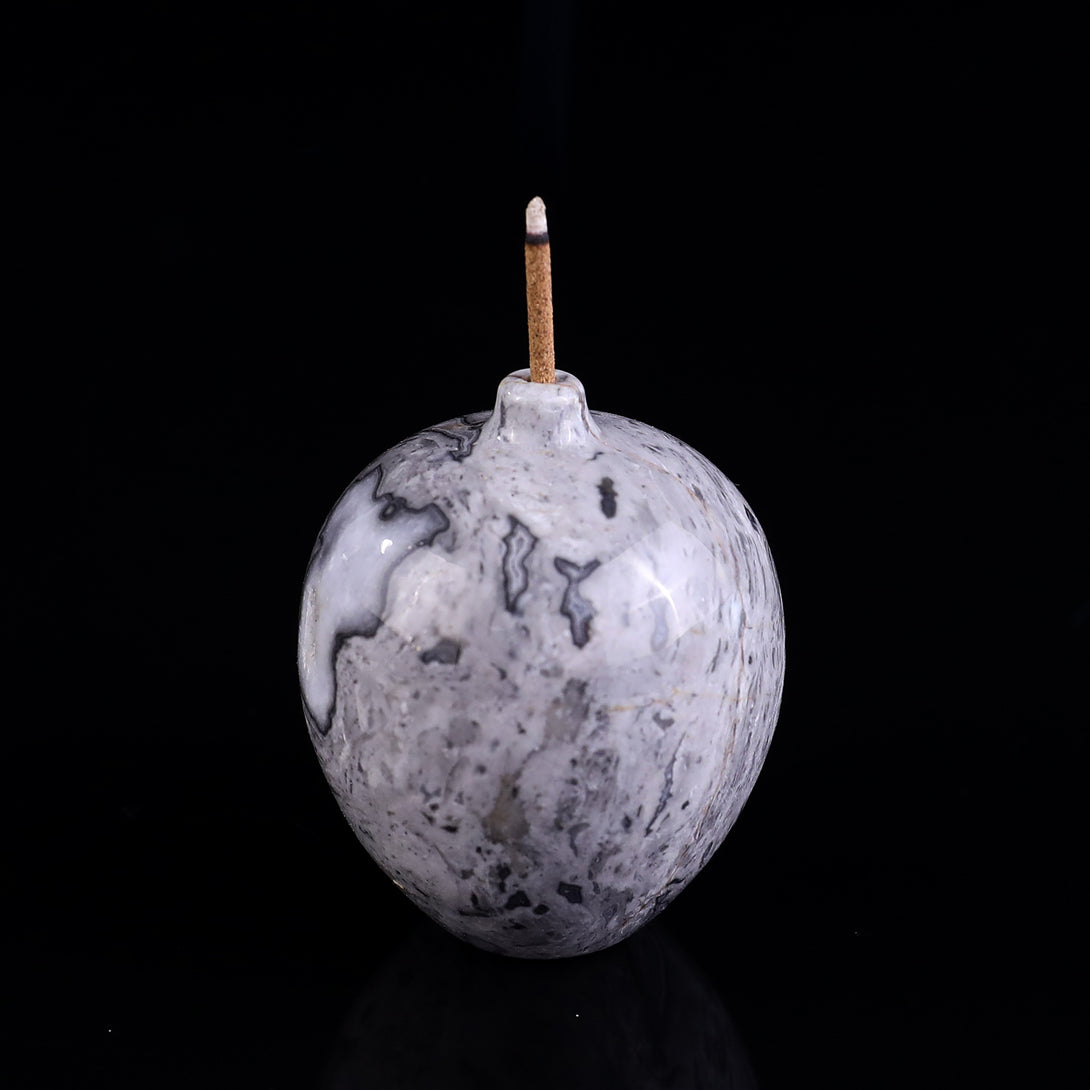 1.7" Natural Gemstone Hand Carved Crystal Vase,Incense Holder Sculpture crysvibe