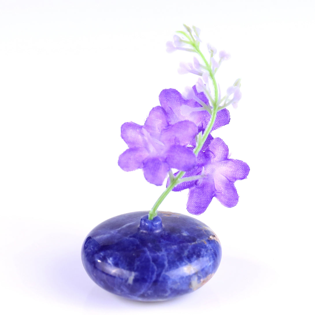 1.7" Natural Gemstone Hand Carved Crystal Vase,Incense Holder Sculpture crysvibe