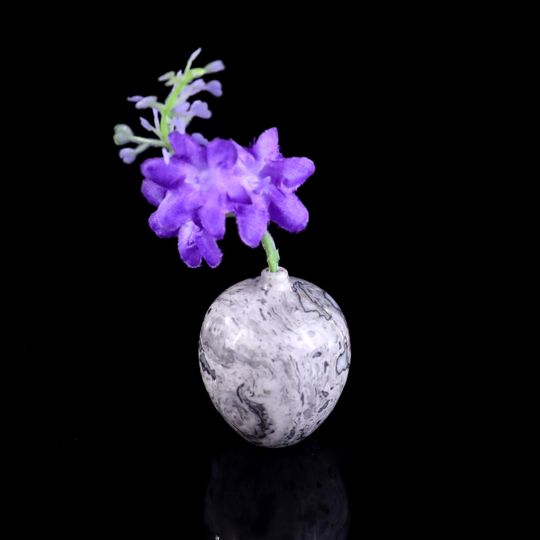 1.7" Natural Gemstone Hand Carved Crystal Vase,Incense Holder Sculpture crysvibe