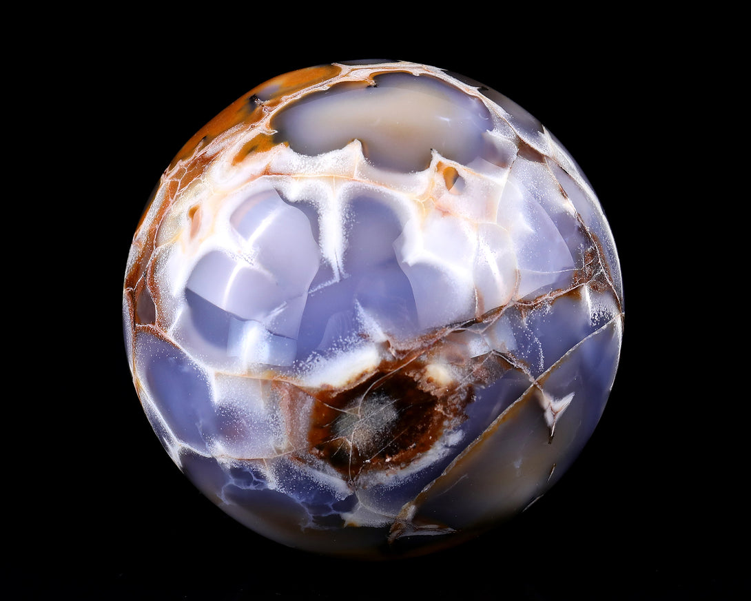 105mm Blue Chalcedony Hand Carved Crystal Sphere crysvibe