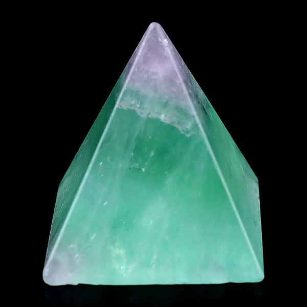 52mm Natural Fluorite Hand Carved Crystal Pyramid, Reiki Tower