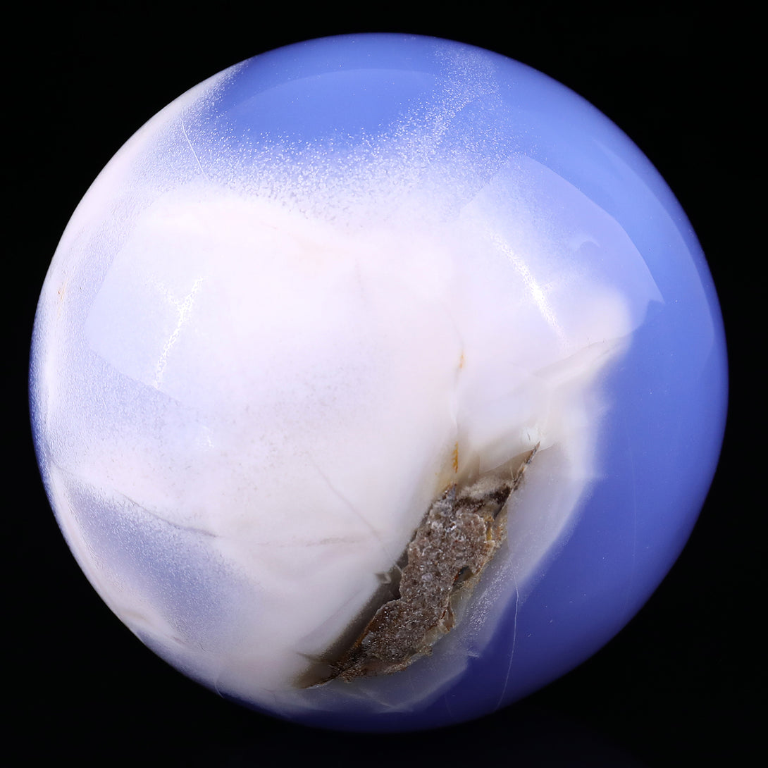 110mm Blue Chalcedony Hand Carved Crystal Sphere crysvibe