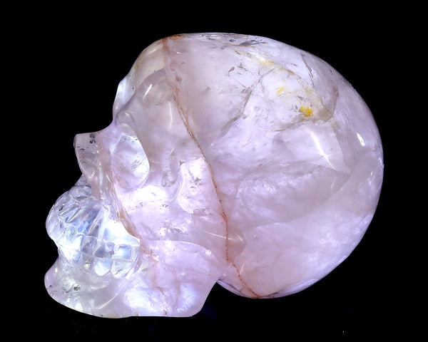 5.7" Natural Quartz Crystal Hand Carved Crystal Realistic Skull Sculpture