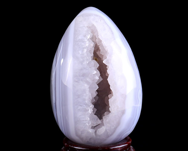 120mm Geode Agate Hand Polished Crystal Egg Sculpture