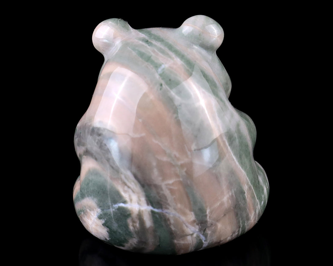 2.0" Jiulong Jade Hand Carved Crystal Panda Sculpture crysvibe