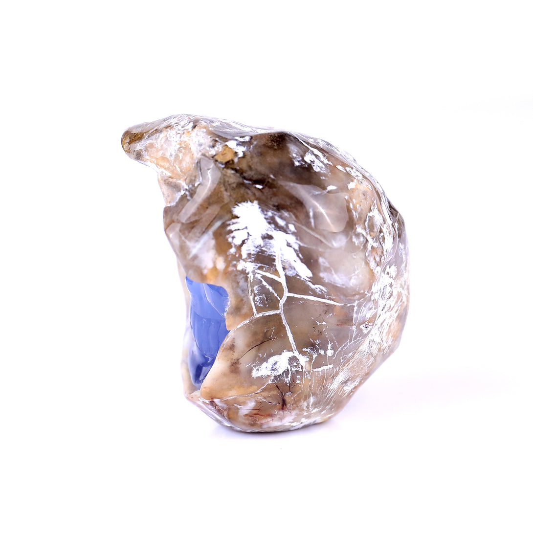 2.7" Blue Chalcedony Hand Carved Mineral Specimen Skull Sculpture crysvibe