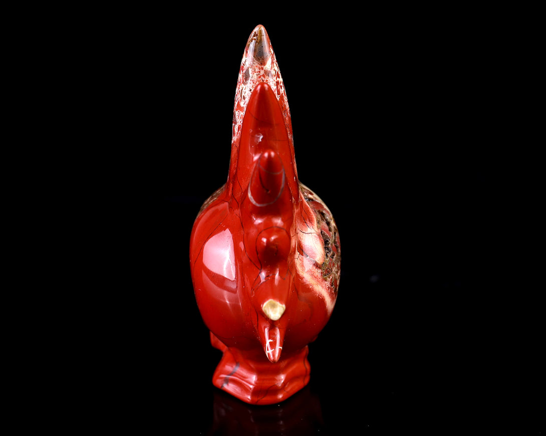 2.7" Red Jasper Hand Carved Crystal Realistic Punk Skull Sculpture crysvibe