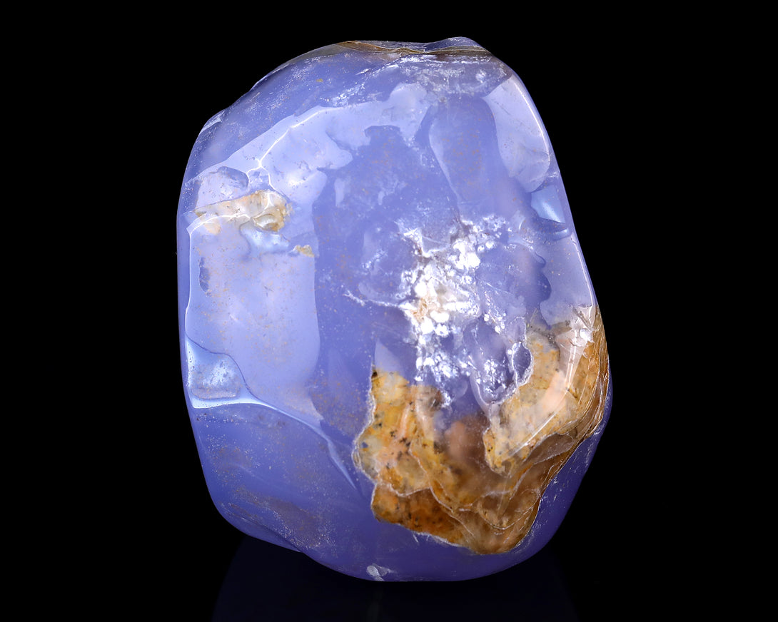 2.8" Blue Chalcedony Hand Carved Mineral Specimen Skull Sculpture crysvibe