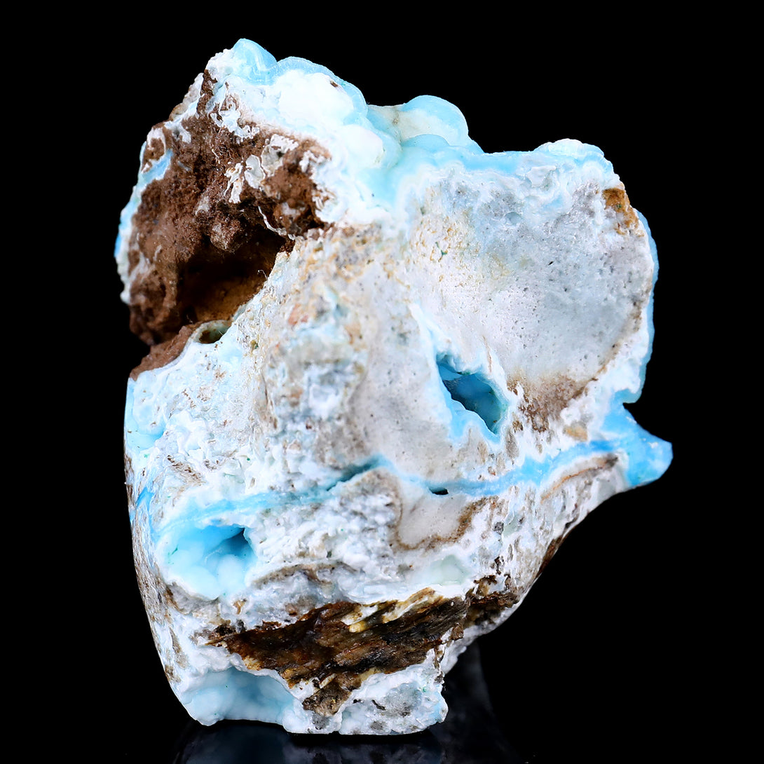 2.9" Blue Aragonite Hand Carved Mineral Specimen Skull Sculpture crysvibe