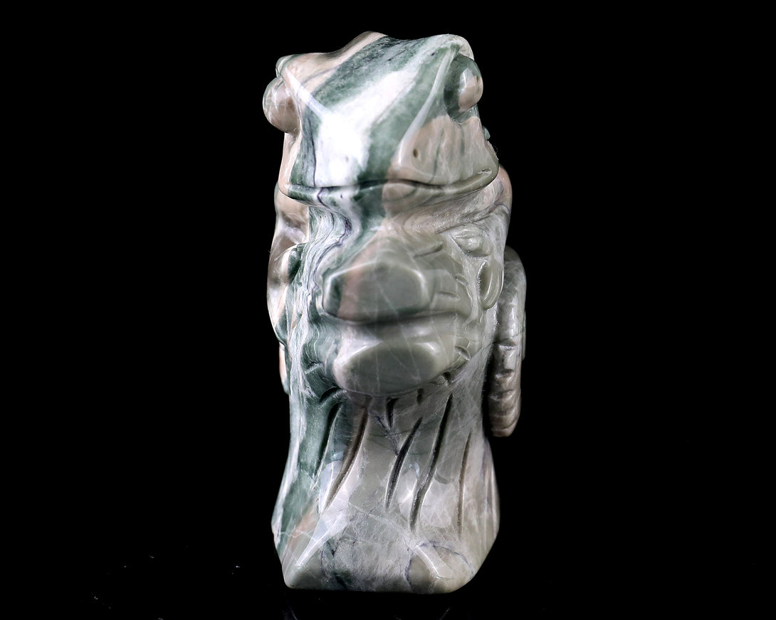 3.0" Jiulong Jade Hand Carved Crystal Lizard Sculpture crysvibe