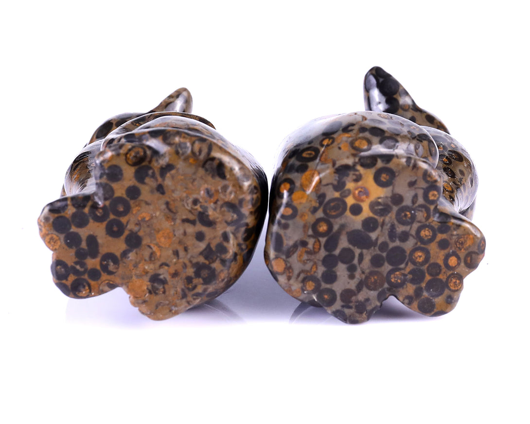 3.0" Leopard Skin Jasper Hand Carved Crystal Cat Sculpture crysvibe