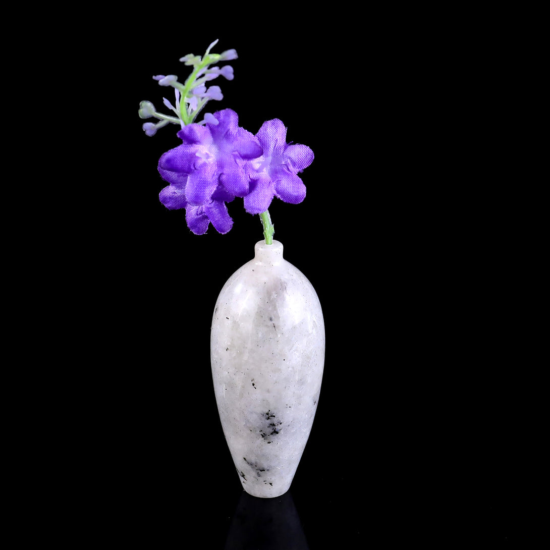 3.0" Natural Gemstone Hand Carved Crystal Vase,Incense Holder Sculpture crysvibe