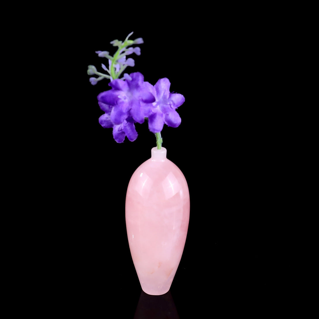 3.0" Natural Gemstone Hand Carved Crystal Vase,Incense Holder Sculpture crysvibe