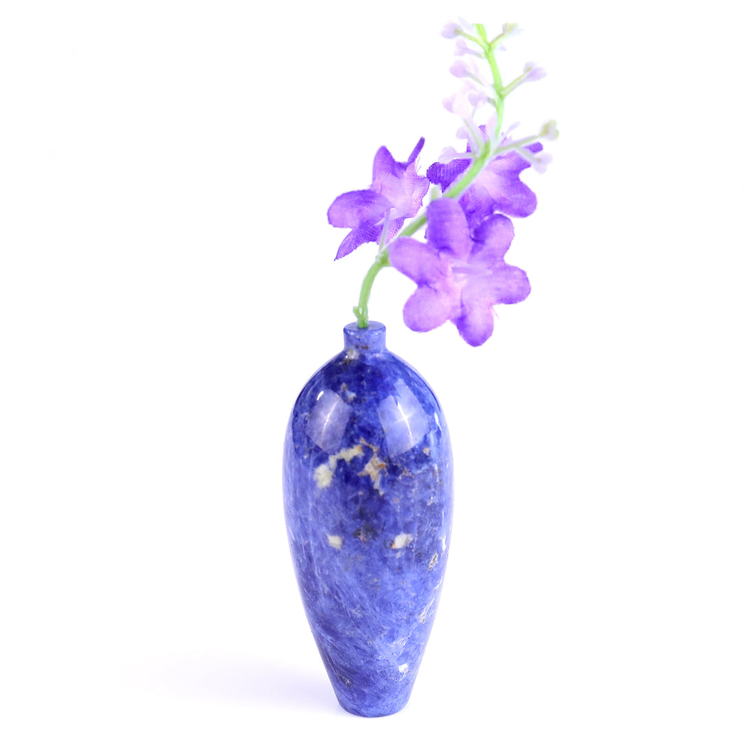 3.0" Natural Gemstone Hand Carved Crystal Vase,Incense Holder Sculpture crysvibe