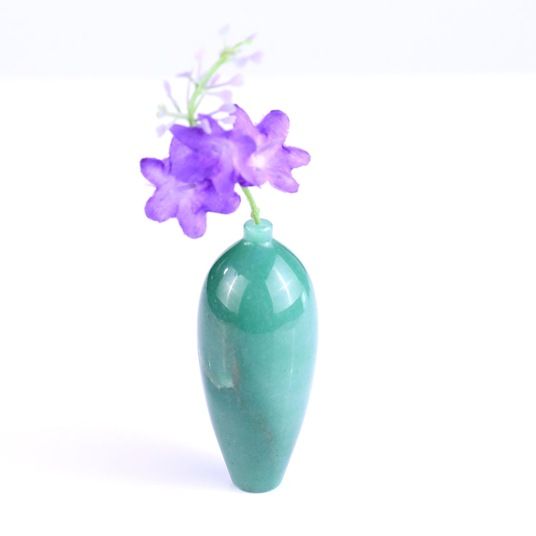 3.0" Natural Gemstone Hand Carved Crystal Vase,Incense Holder Sculpture crysvibe