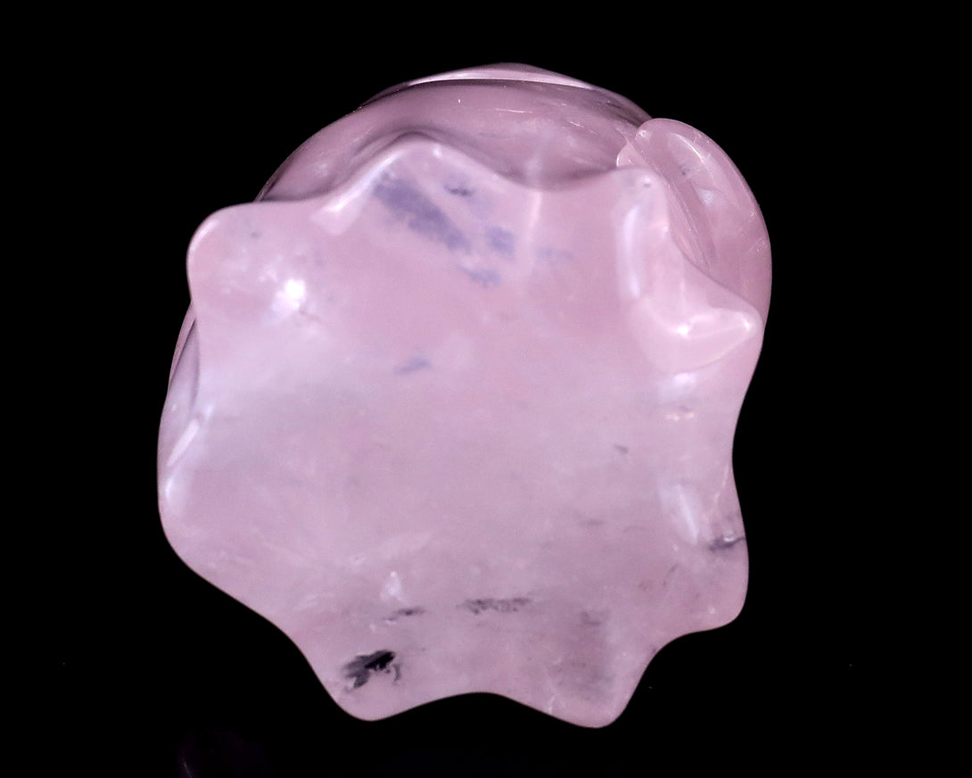 3.0” Natural Rose Quartz Hand Carved Crystal Ghost Sculpture, Halloween Gift crysvibe