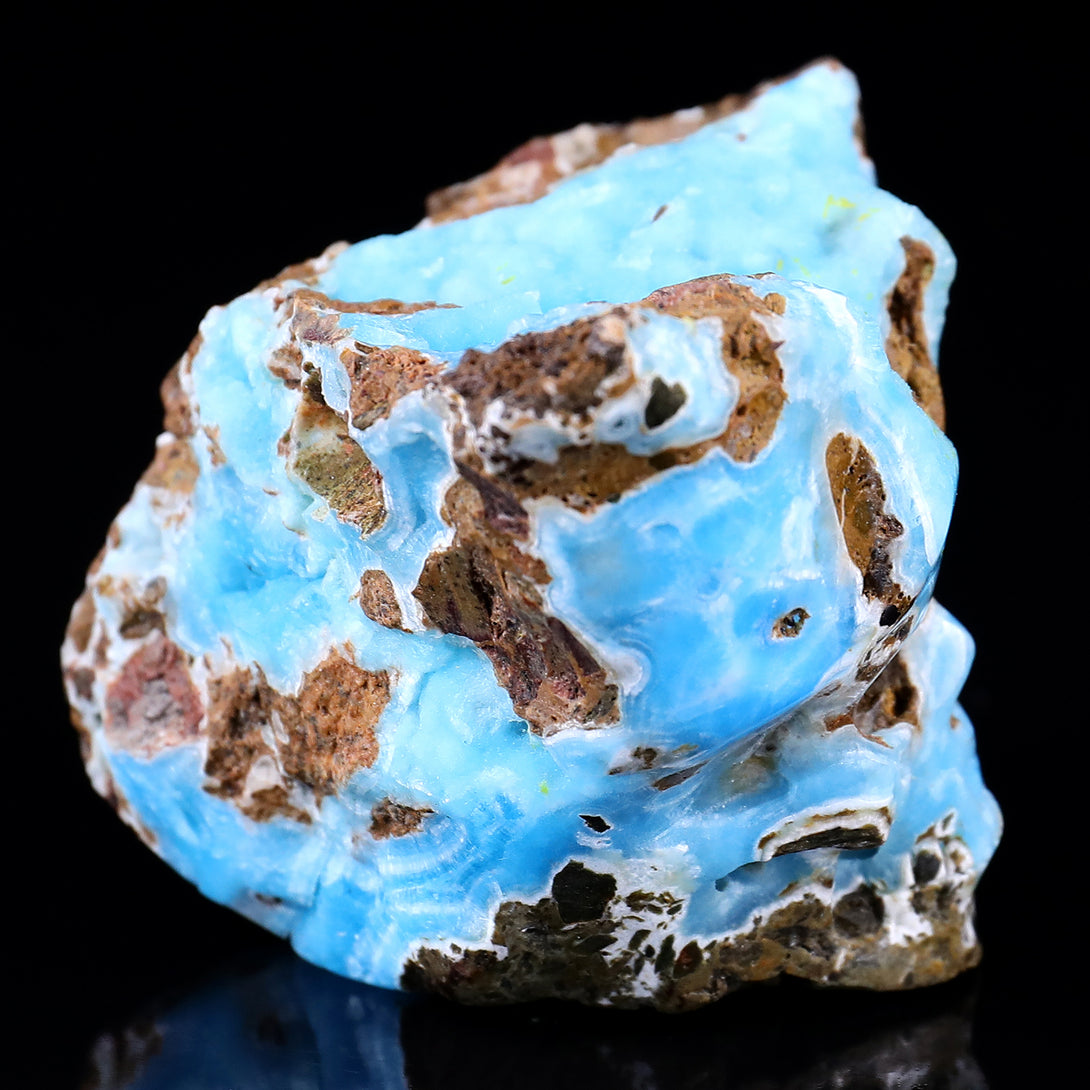 3.5" Blue Aragonite Hand Carved Mineral Specimen Skull Sculpture crysvibe