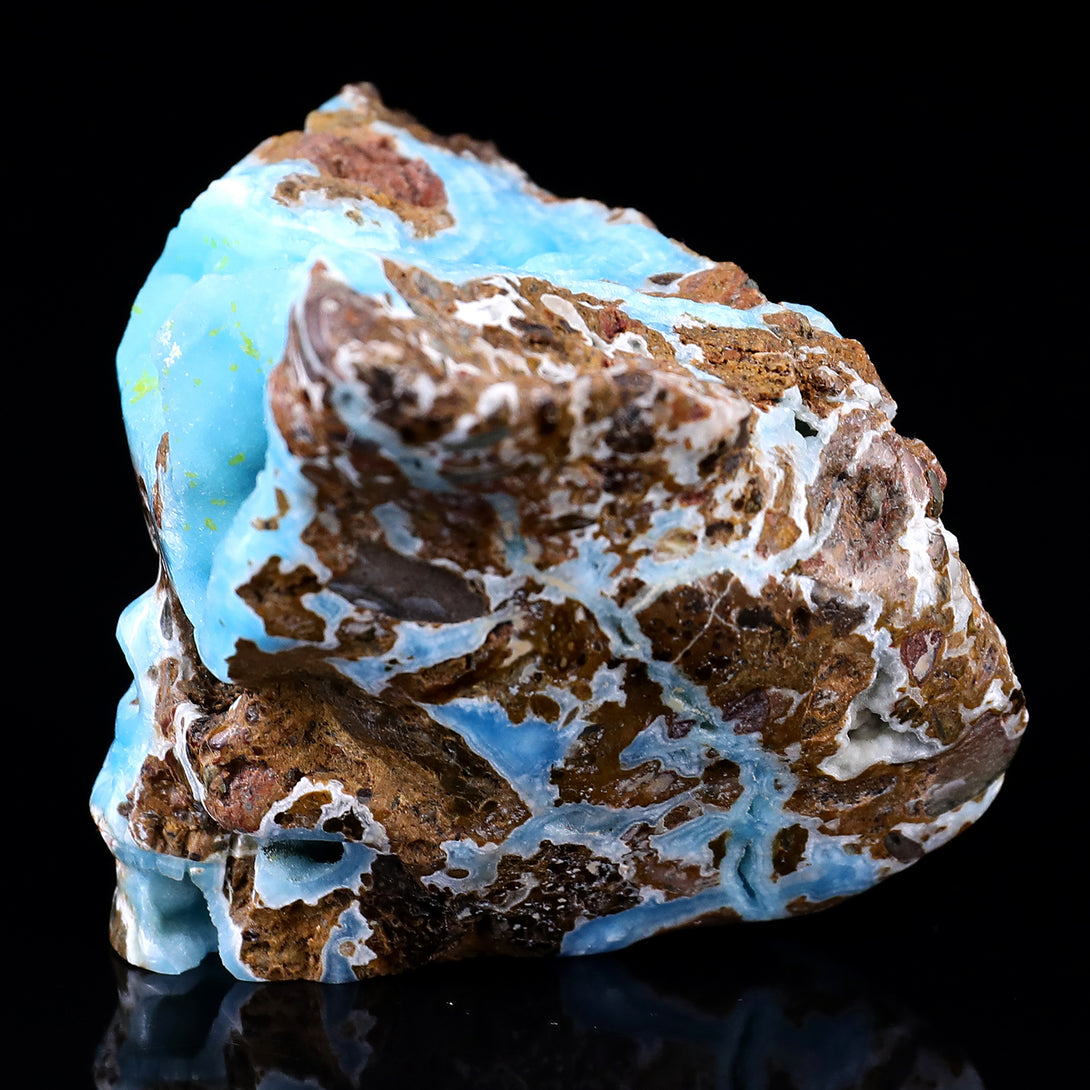 3.5" Blue Aragonite Hand Carved Mineral Specimen Skull Sculpture crysvibe