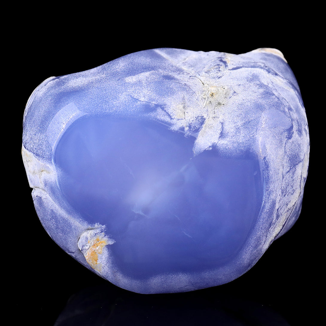 3.6" Blue Chalcedony Hand Carved Crystal Bowl crysvibe