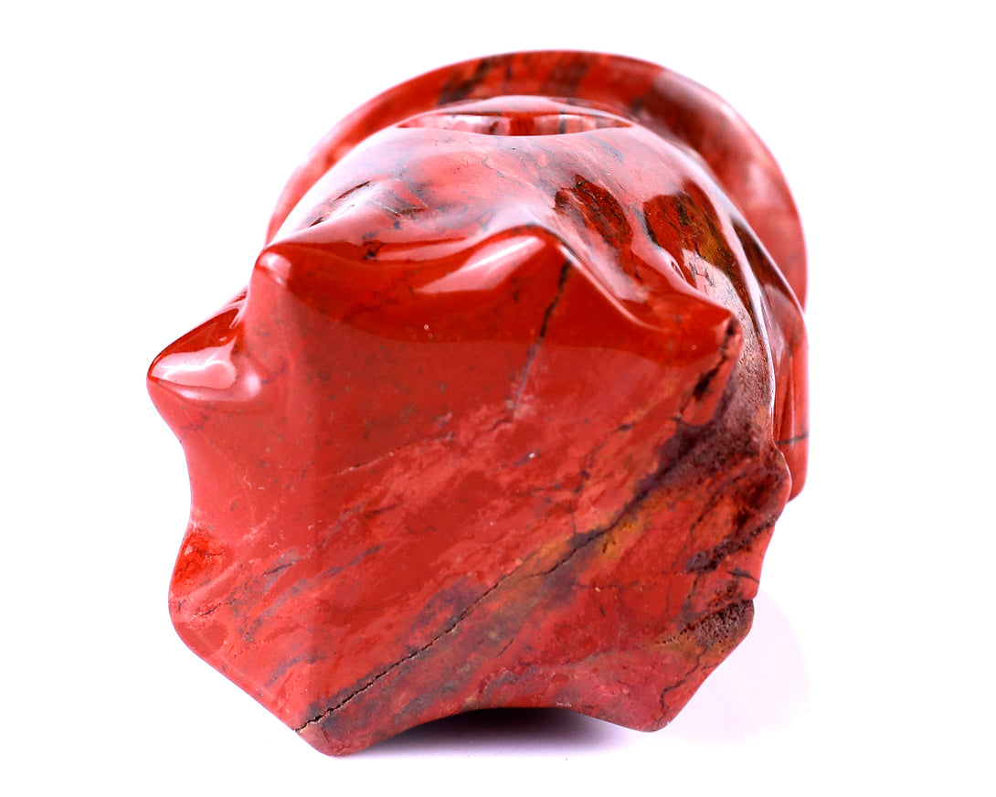 3.6” Natural Red Jasper Hand Carved Crystal Wizard Ghost Sculpture, Halloween Gift crysvibe