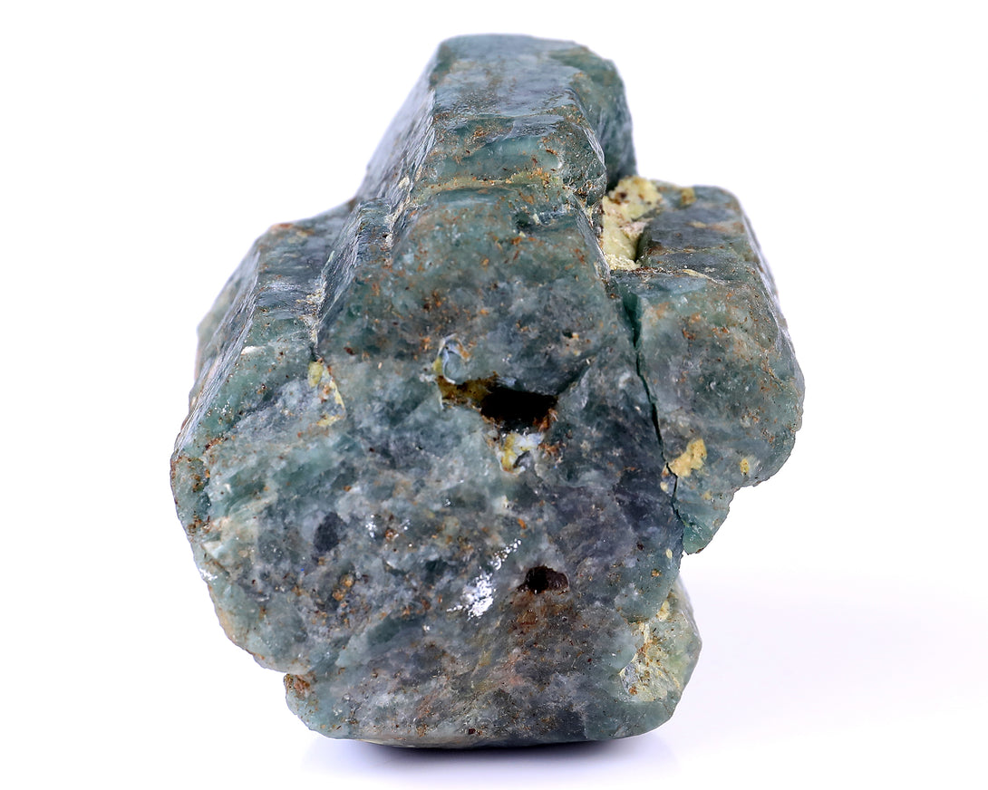 3.7" Blue Apatite Hand Carved Mineral Specimen Skull Sculpture crysvibe