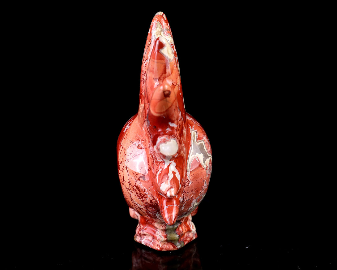 3.7" Red Jasper Hand Carved Crystal Realistic Punk Skull Sculpture crysvibe