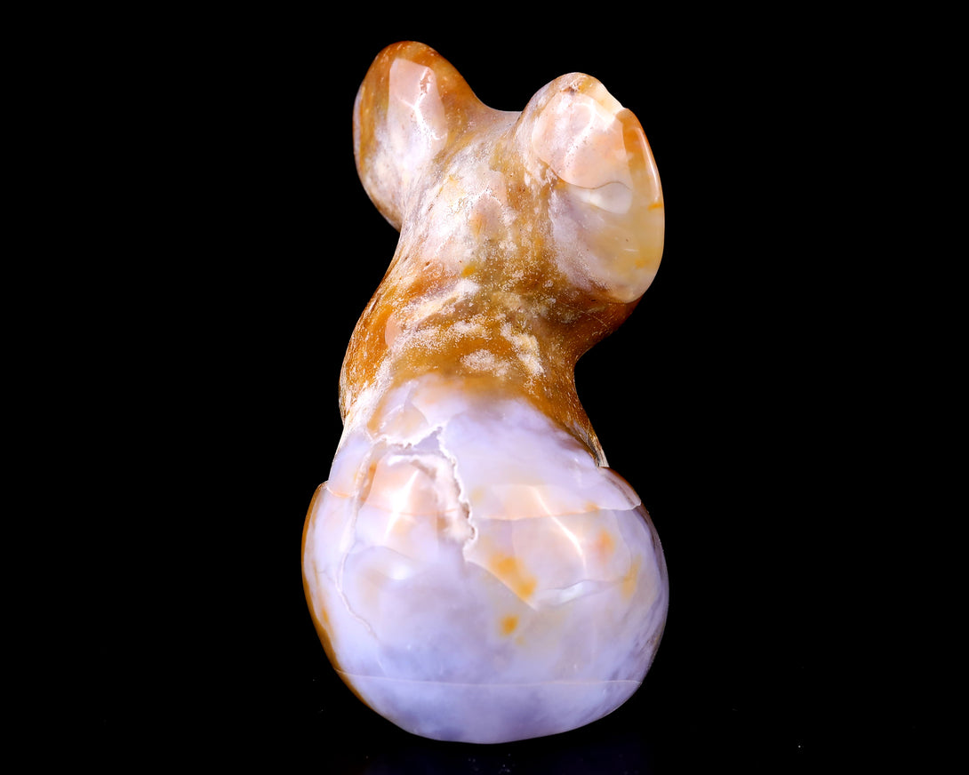 3.9" Chalcedony Hand Carved Crystal Koala Sculpture crysvibe