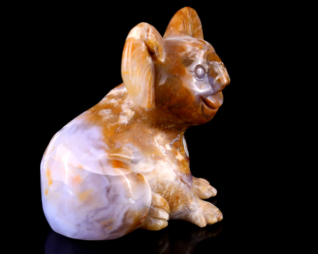 3.9" Chalcedony Hand Carved Crystal Koala Sculpture crysvibe