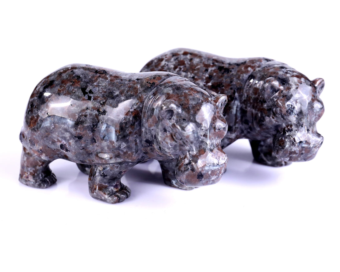 3.9" Yooperlite Hand Carved Crystal Hippo Sculpture crysvibe