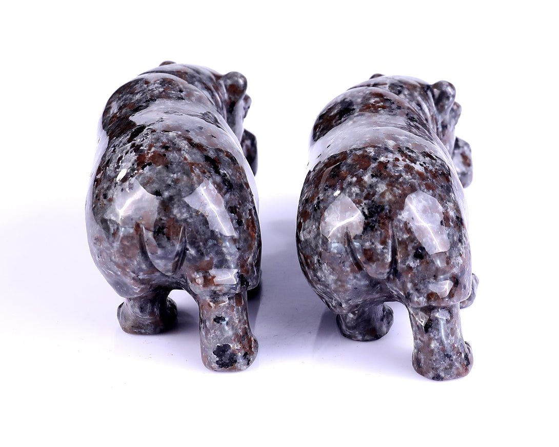 3.9" Yooperlite Hand Carved Crystal Hippo Sculpture crysvibe