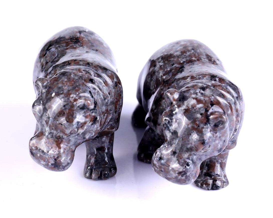 3.9" Yooperlite Hand Carved Crystal Hippo Sculpture crysvibe