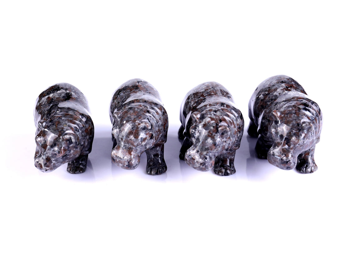 3.9" Yooperlite Hand Carved Crystal Hippo Sculpture crysvibe